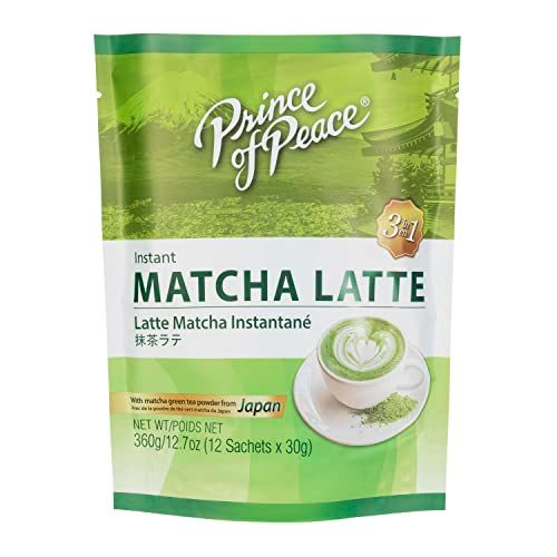 Prince of Peace 3 in 1 Matcha Latte  Instant Beverage  12 Sachets  Easy to Brew  Authentic Japanese Matcha Powder  Natural Ingredients  Natural Antioxidants  Authentic Rich Taste