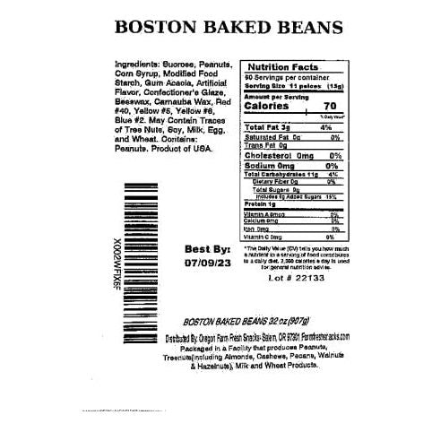 Oregon Farm Fresh Snacks Boston Baked Beans Candy Coated Peanuts Perfect for Snacks Lunches Movie Game Nights Candy Bowls Buffets and Sporting Events  2lbs