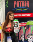 Patria Day of the Dead 16oz Sugar Free Energy Drink 200mg of Caffeine Natural Flavor Citrus Blast 12 pack