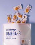 Coromega Omega 3 Fish Oil Supplement, 650mg of Omega-3s with 3X Better Absorption Than Softgels, Orange Flavor, 90 Single Serve Squeeze Packets