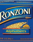 Ronzoni Alphabets Enriched Macaroni Non GMO 12 Oz. Pack Of 3.