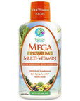 Mega Premium Liquid Multivitamin | Natural Immune Support Vitamin w/ 1333% Vitamin C, 200% D3, Zinc + 20 Vitamins, 70 Minerals, & 21 Amino Acids | Sugar Free | Orange Flavor | 98% Absorption | 32 Serv