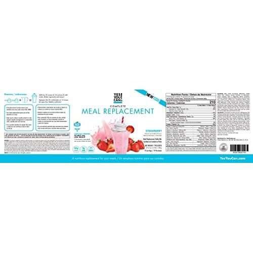 Yes You Can Complete Meal Replacement  15 Servings 20g of Protein 0g Added Sugars 21 Vitamins and Minerals  AllinOne Nutritious Meal Replacement Shake Strawberry