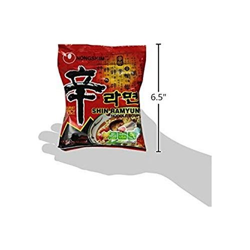 Nongshim Gourmet Spicy Shin Instant Ramen Noodle, 20 Pack, Chunky Vegetables, Premium Microwaveable Ramen Soup Mix, Savory &amp; Rich