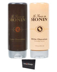 Monin Flavoring Sauces 12 oz Each 2 Pack Dark Chocolate  White Chocolate