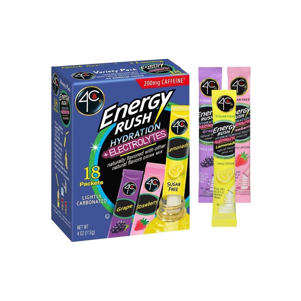 4C Energy Rush PSD with Electrolytes Variety Grape - 6 of each stix - Whlsome - Drinks & Beverages