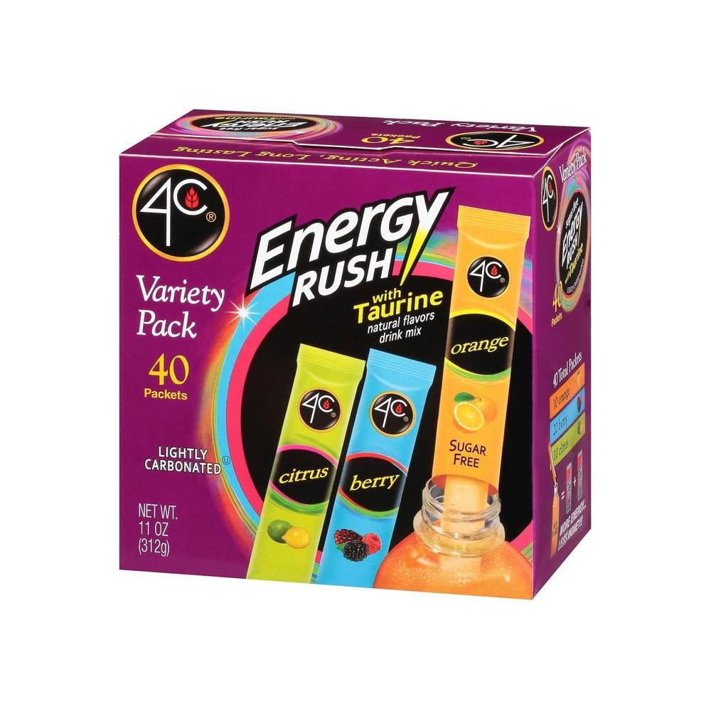 4C Energy Rush Stix - Variety 1 Pack - 40 Count - Whlsome - Sports Nutrition