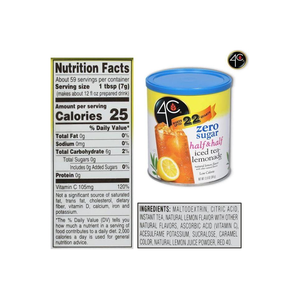 4C Light Powdered Drink Mix Cannisters Zero Sugar Half Half 22 Quarts Family Sized Cannister Low Calorie Thirst Quenching Flavors Light Half Half 139 Ounce Pack of 2 - Whlsome - Grocery (Other)