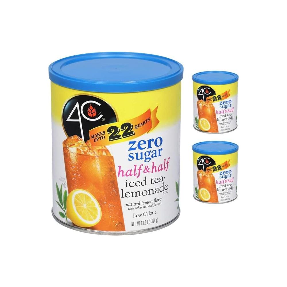 4C Light Powdered Drink Mix Cannisters Zero Sugar Half Half 22 Quarts Family Sized Cannister Low Calorie Thirst Quenching Flavors Light Half Half 139 Ounce Pack of 2 - Whlsome - Grocery (Other)