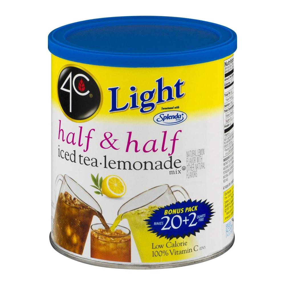 4C Light Powdered Drink Mix Cannisters Zero Sugar Half Half 22 Quarts Family Sized Cannister Low Calorie Thirst Quenching Flavors Light Half Half 139 Ounce Pack of 2 - Whlsome - Grocery (Other)