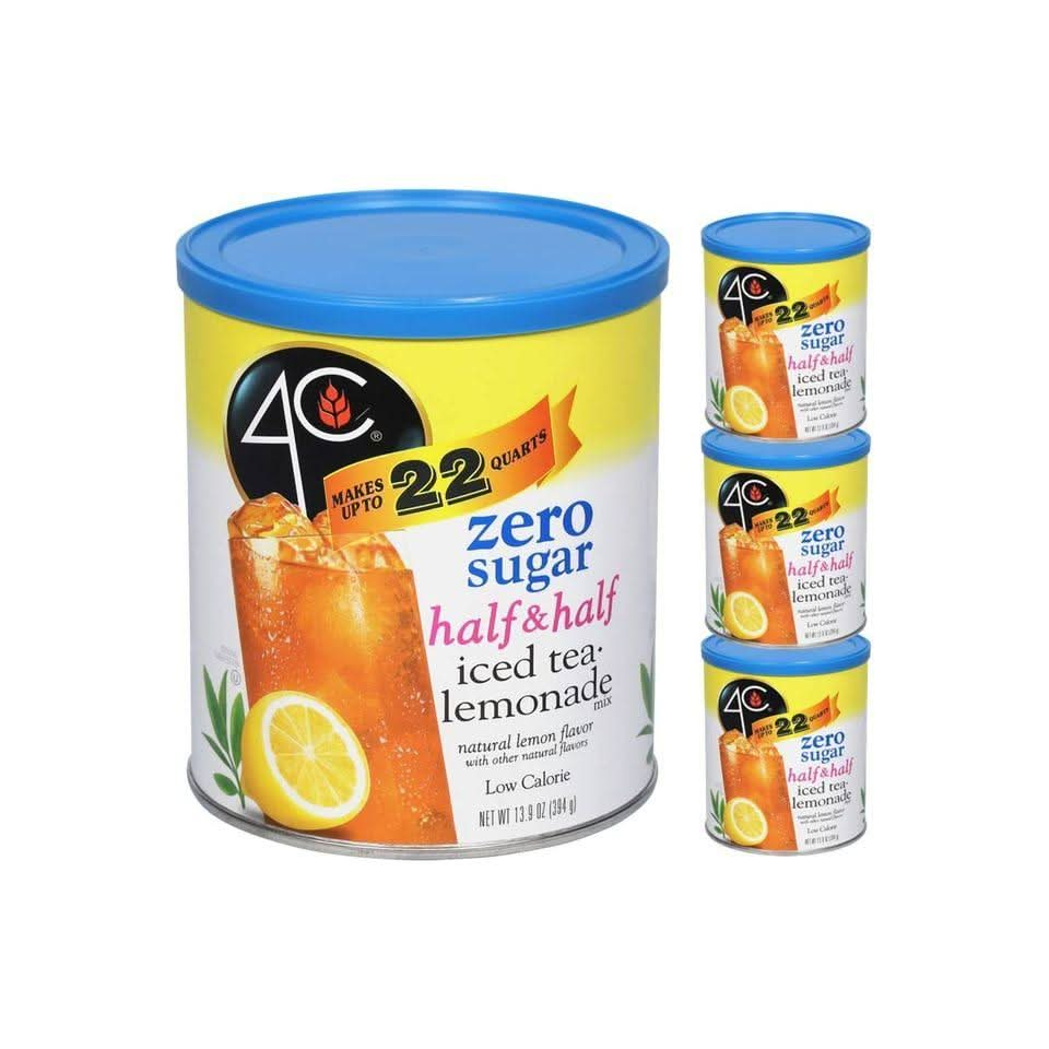 4C Light Powdered Drink Mix Cannisters Zero Sugar Half Half 3 Pack 22 Quarts Family Sized Cannister Low Calorie Thirst Quenching Flavors - Whlsome - Drinks &amp; Beverages