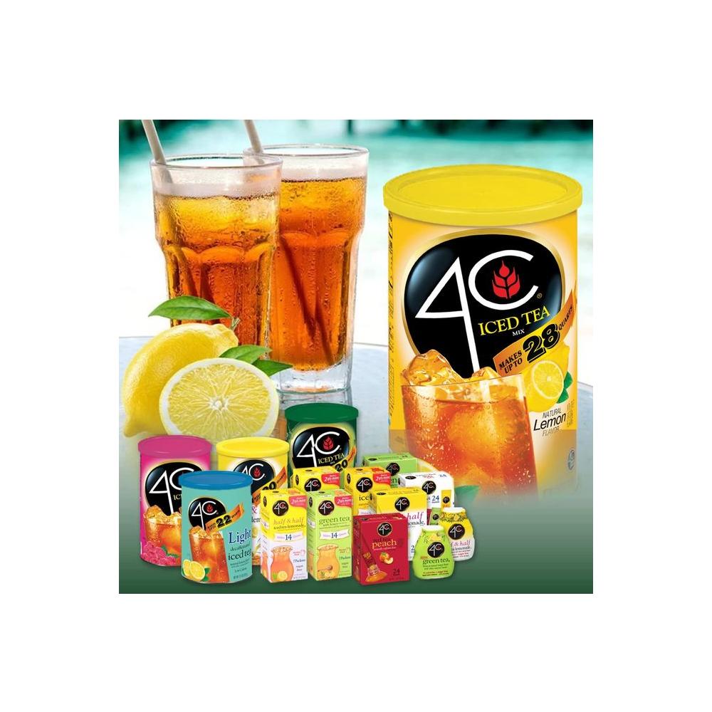 4C Powder Drink Mix Packets Green Tea 1 Pack 24 Count Singles Stix On the Go Refreshing Sugar Free Water Flavorings - Whlsome - Tea