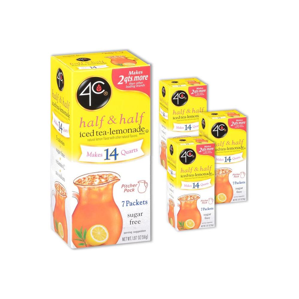 4C Powder Drink Mix Sugar Free Pitcher Packs Refreshing Water Flavorings Makes 2 Quarts Each Packet Lemonade 7 Count Pack of 3 - Whlsome - Unsorted