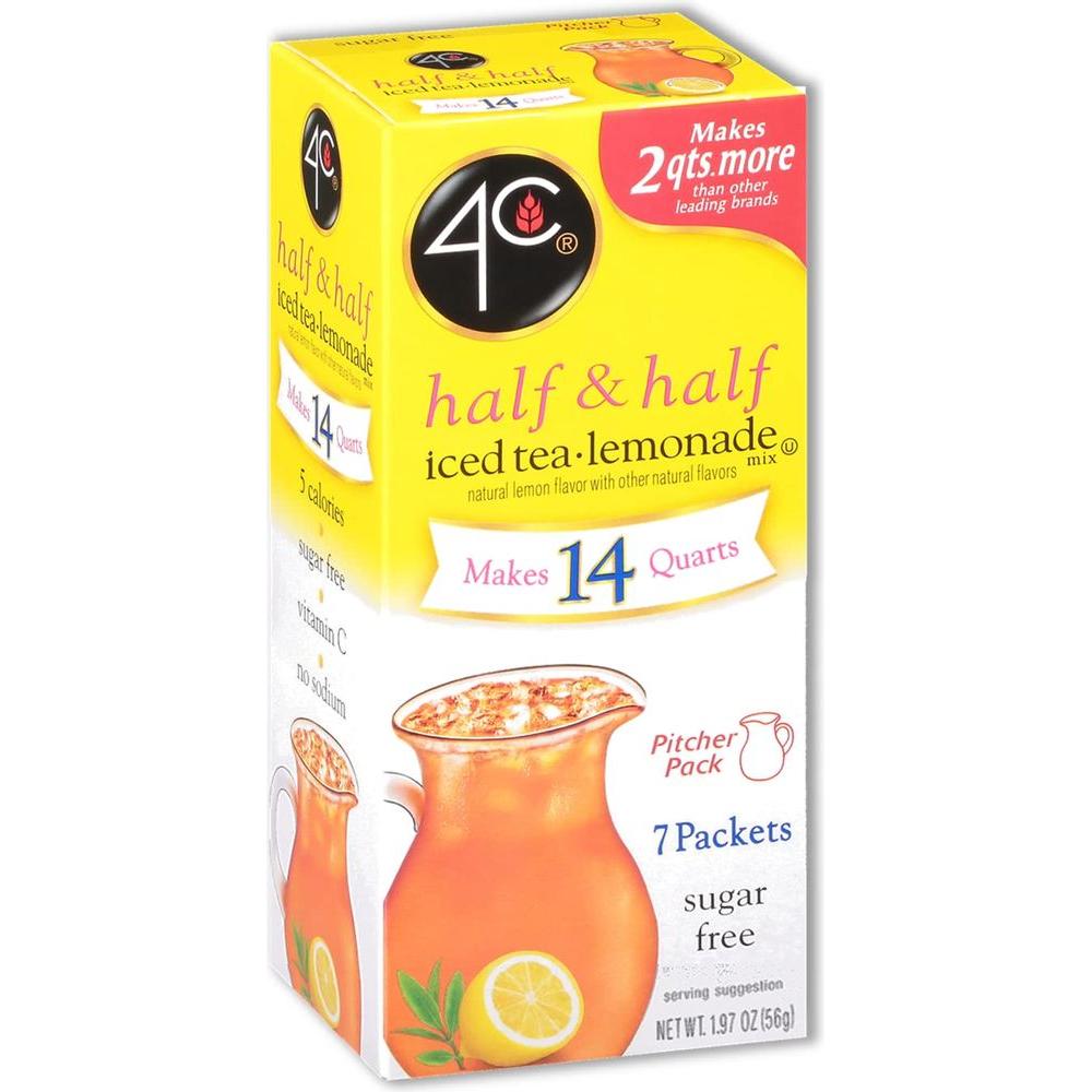 4C Powder Drink Mix Sugar Free Pitcher Packs Refreshing Water Flavorings Makes 2 Quarts Each Packet Lemonade 7 Count Pack of 3 - Whlsome - Unsorted