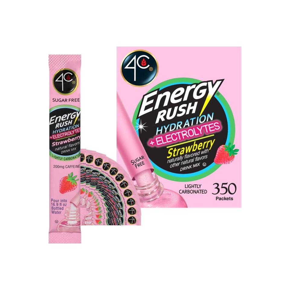 4C Powder Energy Rush Stix, Energy Rush - Electrolyte 350 Count - Whlsome - Drinks & Beverages