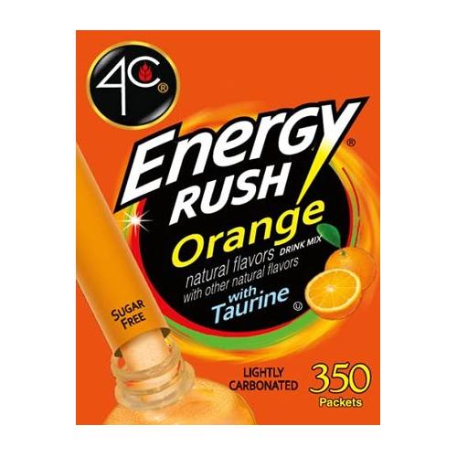 4C Powder Energy Rush Stix Energy Rush Orange 350 Count Bulk Buy Singles Stix On the Go Refreshing Water Flavorings Value Pack - Whlsome - Unsorted