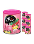 4C Powdered Drink Mix Canister, Pink Lemonade 6 Pack, 9 Quarts - Whlsome - Drinks & Beverages