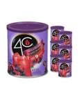 4C Powdered Drink Mix Canister Wildberry Pomegranate 6 Pack 9 Quarts Family Sized Bin Thirst Quenching Flavors - Whlsome - Drinks & Beverages