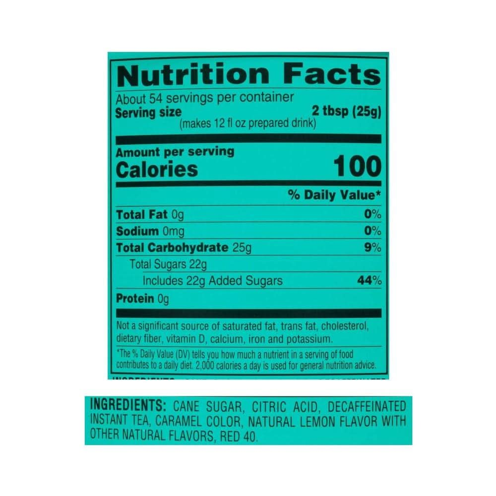 4C Powdered Drink Mix Cannisters Decaffeinated Iced Tea 3 Pack 20 Quarts Family Sized Cannister Thirst Quenching Refreshing Flavors - Whlsome - Tea