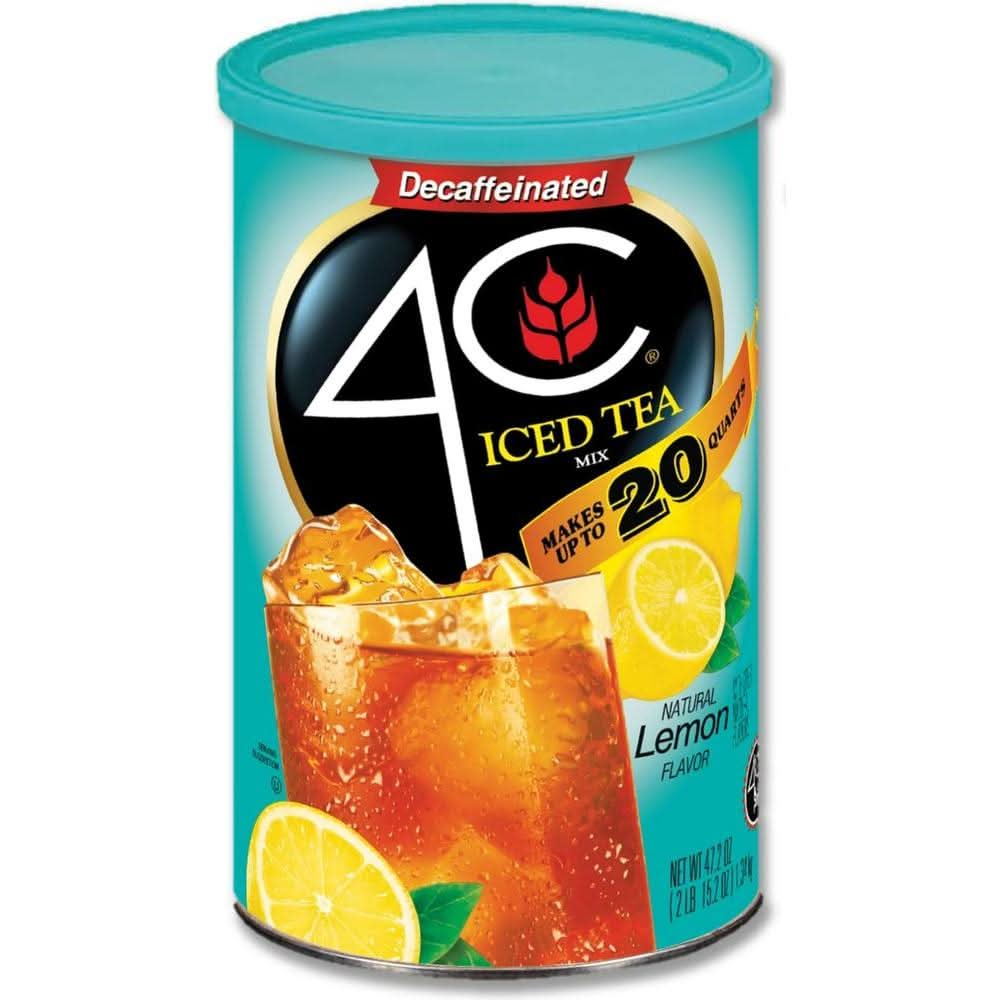 4C Powdered Drink Mix Cannisters Decaffeinated Iced Tea 3 Pack 20 Quarts Family Sized Cannister Thirst Quenching Refreshing Flavors - Whlsome - Tea