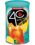 4C Powdered Drink Mix Cannisters Decaffeinated Iced Tea 3 Pack 20 Quarts Family Sized Cannister Thirst Quenching Refreshing Flavors - Whlsome - Tea