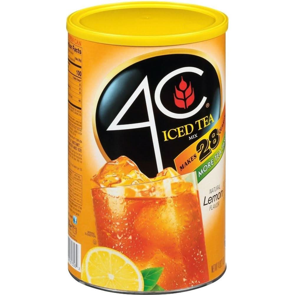 4C Powdered Drink Mix Cannisters Lemon Tea 28 Quarts Family Sized Cannister Thirst Quenching Refreshing Flavors Lemon Iced Tea 661 Ounce Pack of 2 - Whlsome - Iced Tea