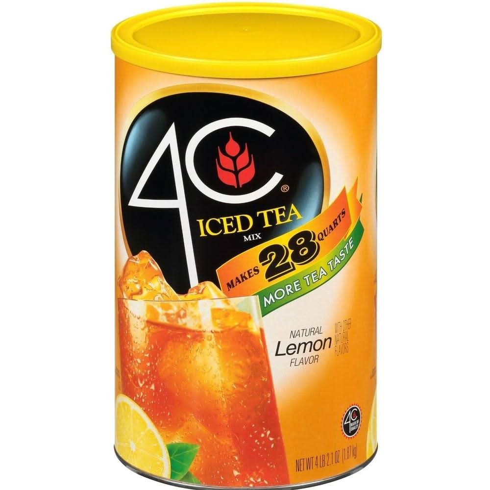 4C Powdered Drink Mix Cannisters Lemon Tea 28 Quarts Family Sized Cannister Thirst Quenching Refreshing Flavors Lemon Iced Tea 661 Ounce Pack of 2 - Whlsome - Iced Tea