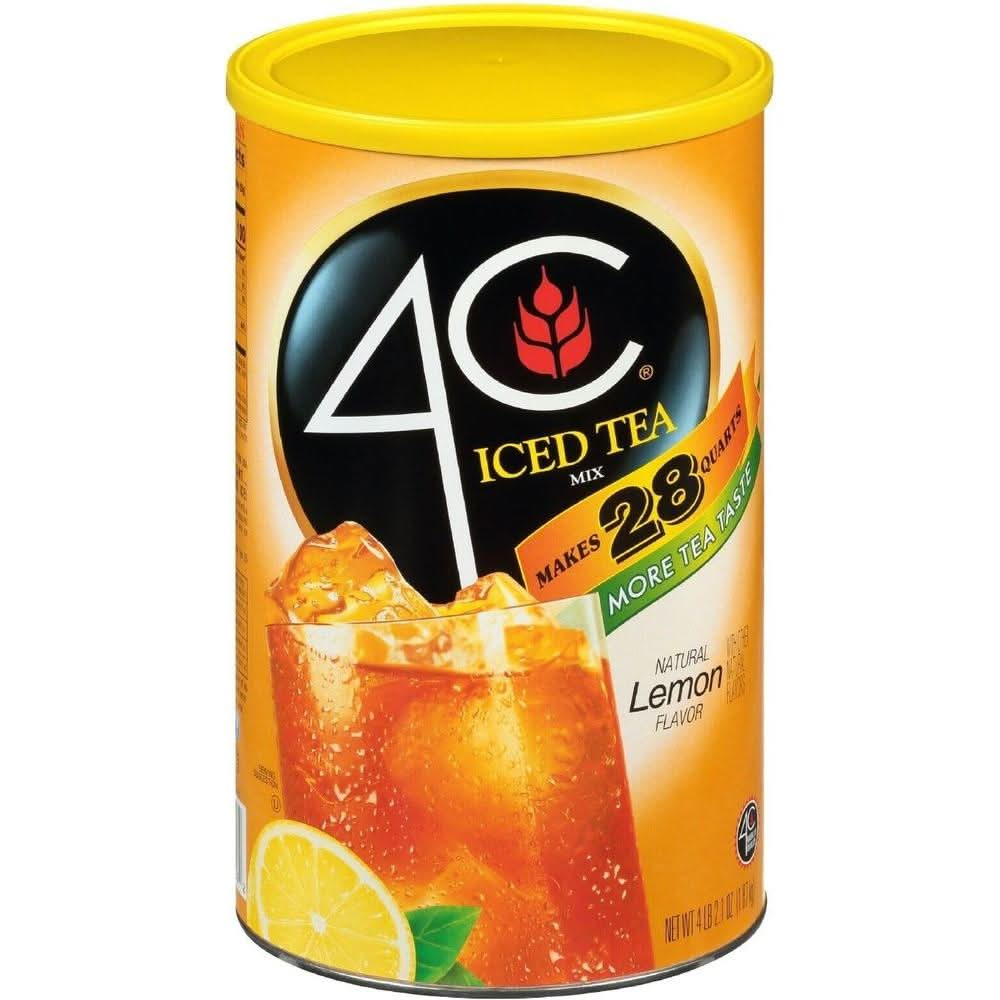 4C Powdered Drink Mix Cannisters Lemon Tea 28 Quarts Family Sized Cannister Thirst Quenching Refreshing Flavors Lemon Iced Tea 661 Ounce Pack of 2 - Whlsome - Iced Tea