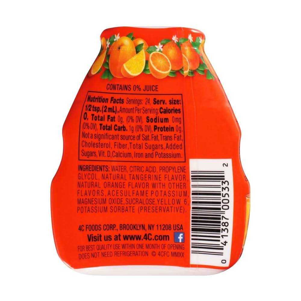 4C Sugar Free A Liquid Water Enhancer 12 Pack Premium Natural Flavors 0 Calories OrangeTangerine 162 Ounce Pack of 12 - Whlsome - Drinking Water