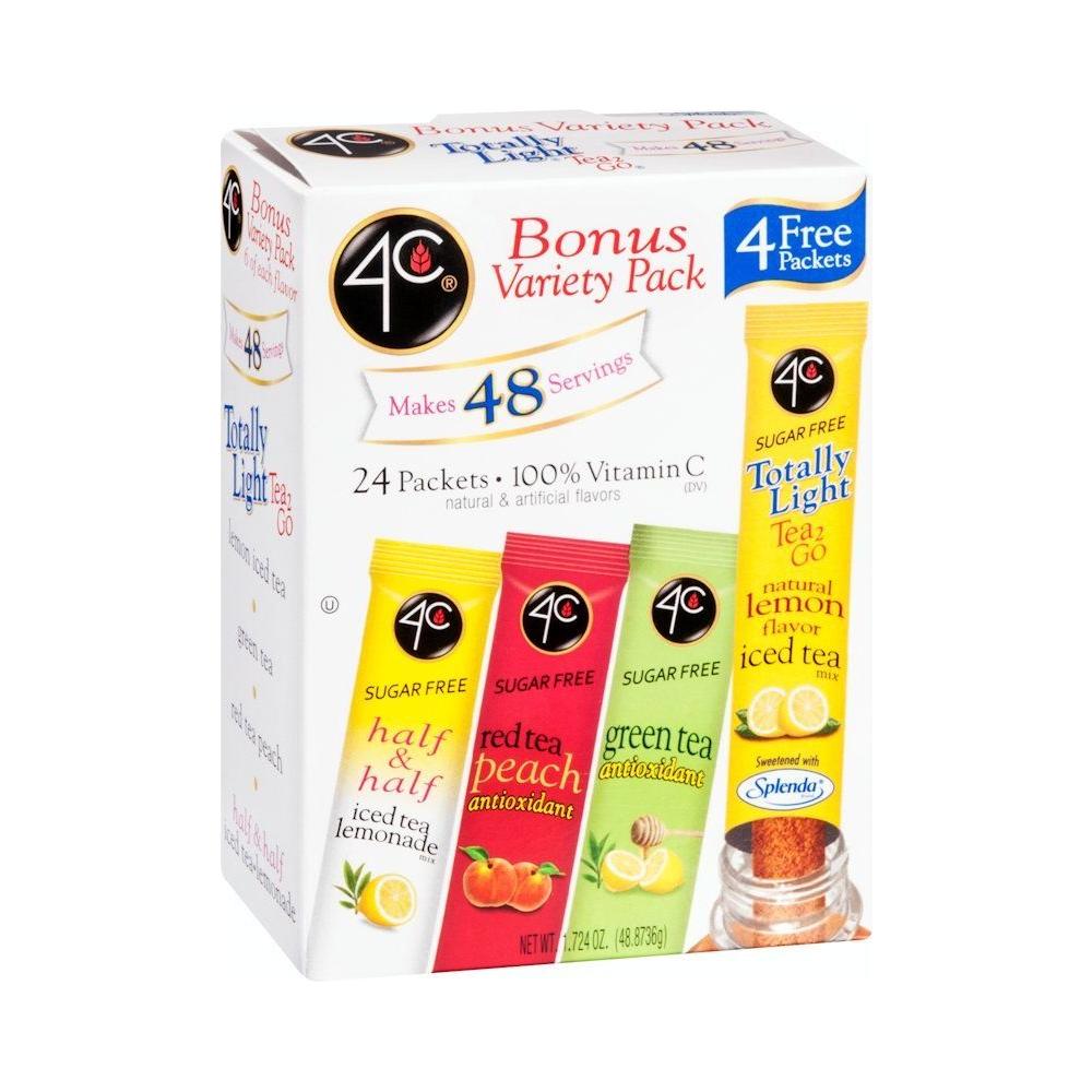 4C Totally Light 2Go Drink Mix Variety Pack 24 Packets - Whlsome - TEA