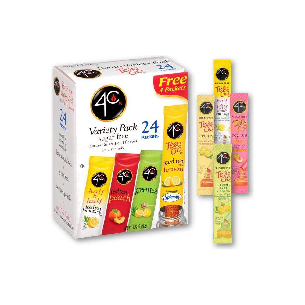 4C Totally Light Tea 2 Go Bonus Variety Pack Ice Tea Mix 24Count Boxes Pack of 3 - Whlsome - TEA