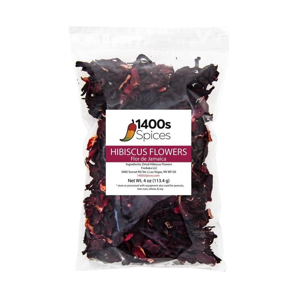 4oz Dried Hibiscus Flowers perfect for Tea and Mexican Agua Fresca Flor de Jamaica Whole Flowers and Petals by 1400s Spices - Whlsome - Tea