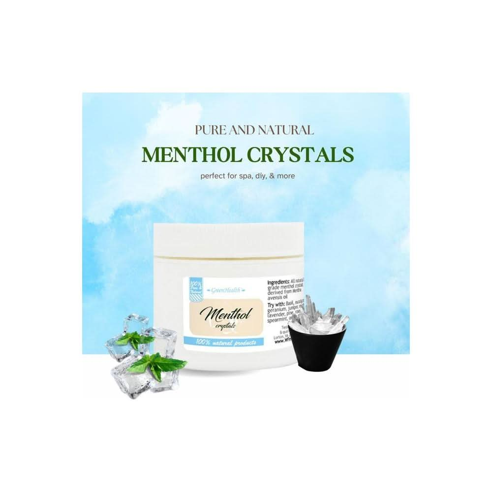 4oz Premium Menthol Crystals 100 Natural by Greenals MELTING POINT is approximately 95 to 107 degrees F - Whlsome - Vitamins &amp; Supplements