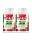 4X Strength Apple Cider Vinegar Capsules + Keto & MCT Oil - 120 Count - Whlsome - Detox & Cleanse