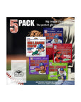 5 Flavor Variety Pack of Big League Chew Outta Here Original Flavored Big Rally Blue Raspberry Slammin Strawberry Swingin Sour Apple Ground Ball Grape Shredded Bubble Gum 212oz each - Whlsome - Chewing & Bubble Gum