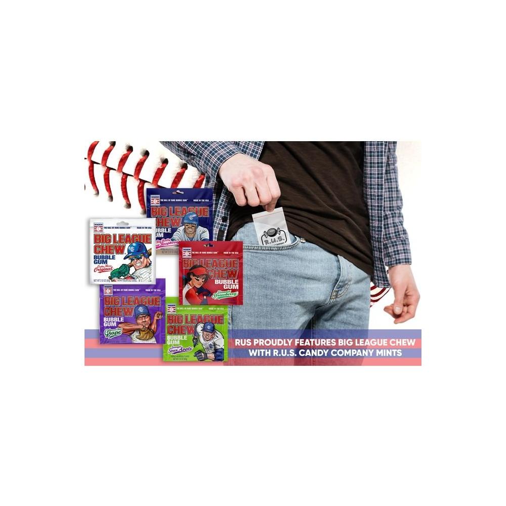 5 Flavor Variety Pack of Big League Chew Outta Here Original Flavored Big Rally Blue Raspberry Slammin Strawberry Swingin Sour Apple Ground Ball Grape Shredded Bubble Gum 212oz each - Whlsome - Chewing &amp; Bubble Gum