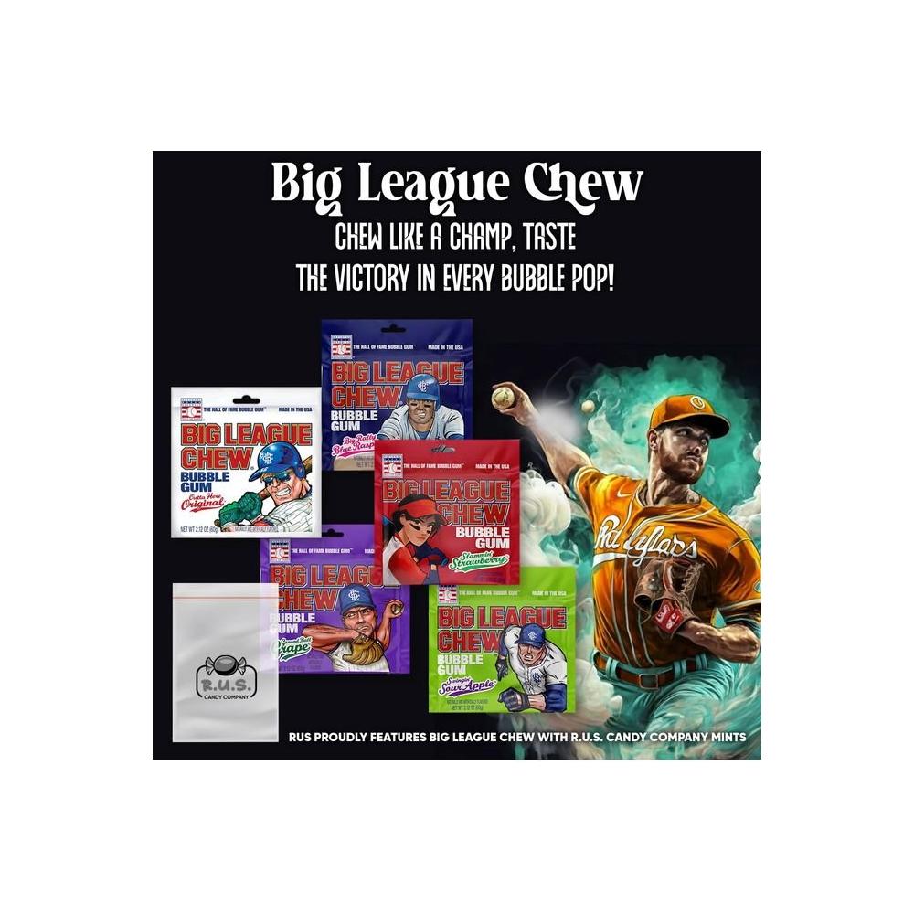 5 Flavor Variety Pack of Big League Chew Outta Here Original Flavored Big Rally Blue Raspberry Slammin Strawberry Swingin Sour Apple Ground Ball Grape Shredded Bubble Gum 212oz each - Whlsome - Chewing &amp; Bubble Gum