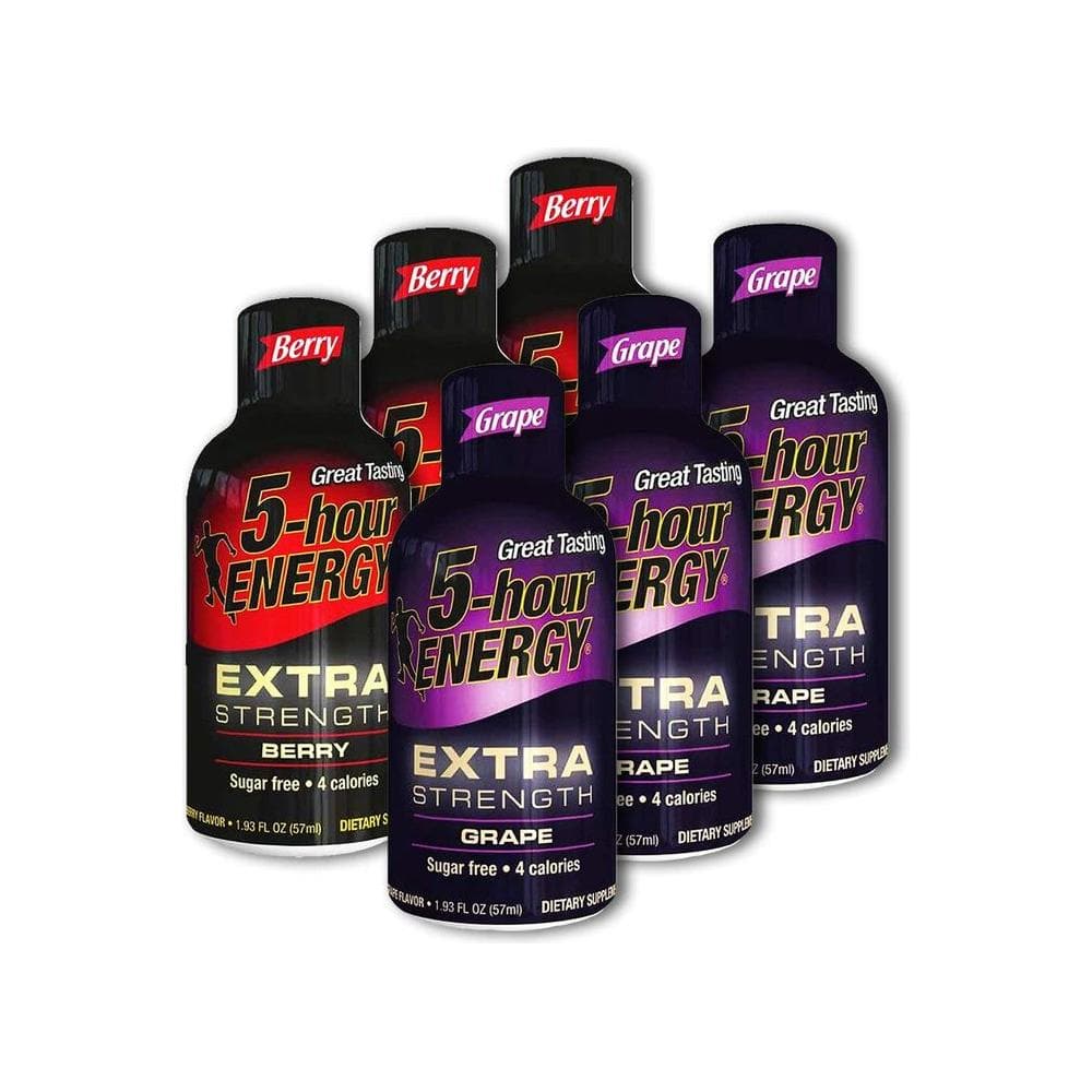 5 Hour Energy 3 Extra Strength Berry 3 Extra Strength Grape 6 Count - Whlsome - Sports Nutrition