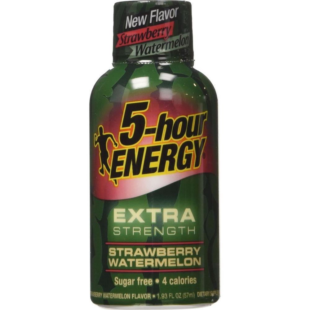 5 Hour Energy Drink Shot Extra Strength Strawberry Watermelon 6 Count - Whlsome - Grocery (Other)