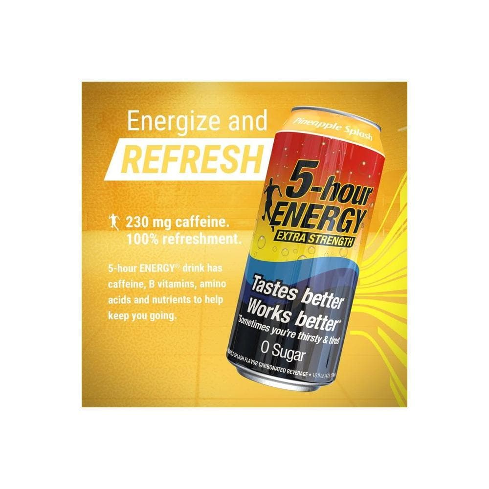 5 - hour ENERGY Extra Strength Energy Drink - 16 oz. Cans - 12 Count - Whlsome - Sports Nutrition