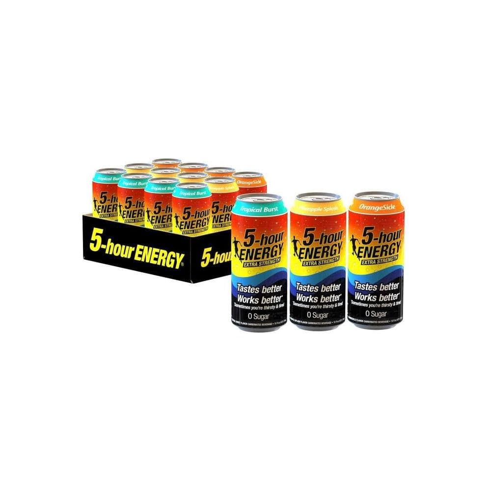 5 - hour ENERGY Extra Strength Energy Drink - 16 oz. Cans - 12 Count - Whlsome - Sports Nutrition