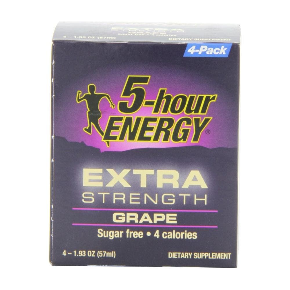 5 Hour Energy Extra Strength Shot Grape 4 Count - Whlsome - Sports Nutrition