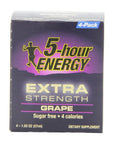 5 Hour Energy Extra Strength Shot Grape 4 Count - Whlsome - Sports Nutrition