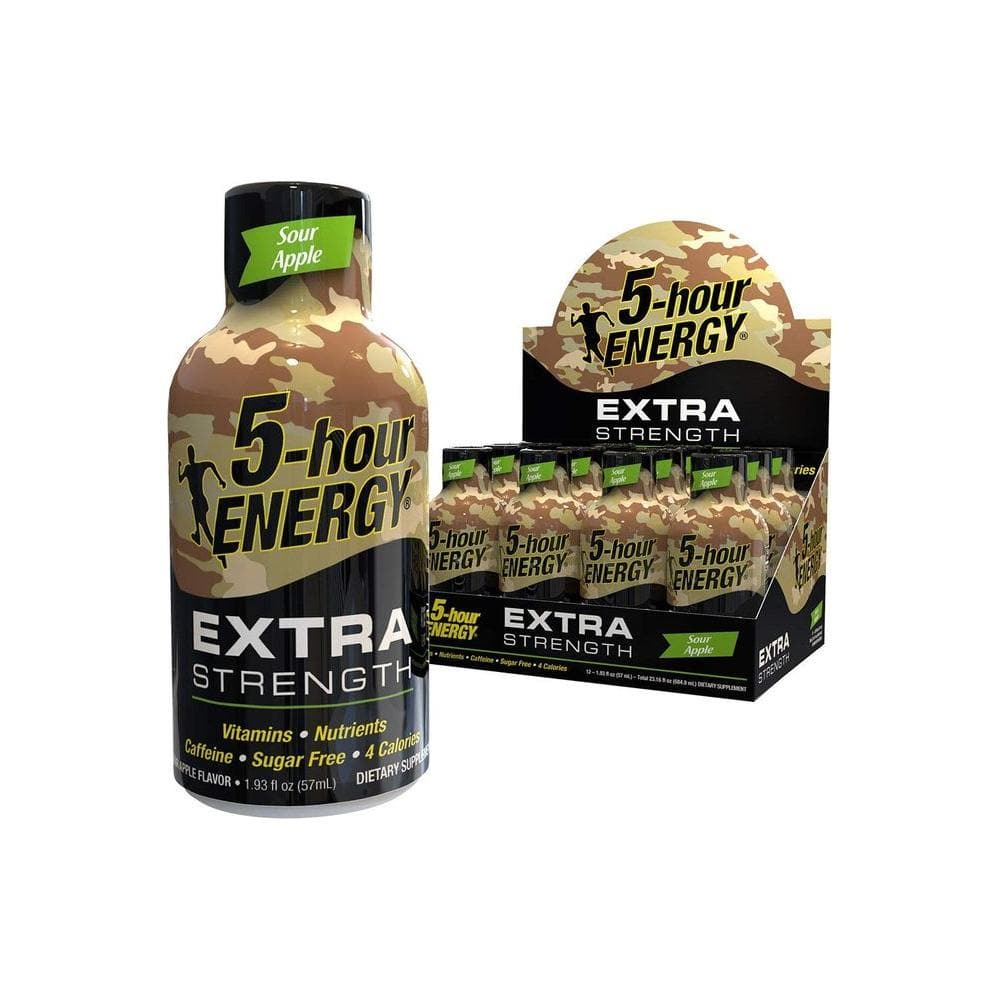 5 - hour ENERGY® Shot, Extra Strength, Sour Apple, 1.93 oz, 12 Count - Whlsome - Sports Nutrition