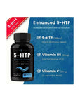 5 - HTP 200mg | 120 Vegan Capsules | 5 HTP Supplement to Support Stress Relief, Brain Health, Enhanced Mood, Sleep & Serotonin | Pure 5HTP 100mg Pills Plus Co - Factors Vitamin B6 & Vitamin C - Whlsome - Vitamins & Supplements