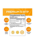 5 - HTP Capsules 200 mg 5HTP Plus Calcium for Calm and Mood Support - Extra Strength 5 HTP - 5 Hydroxytryptophan Supplement - Premium, Natural, Gluten Free, and Non - GMO - 120 Vegetarian Capsules - Whlsome - Vitamins & Supplements