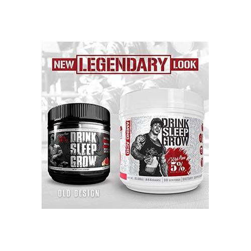 5% Nutrition Rich Piana Drink Sleep Grow | Nighttime Muscle Builder, BCAA Post Workout Recovery Drink Powder | Aminos, EAAs, Glutamine, GABA, Mucuna Pruriens, Joint Support | 15.66 Ounce (Lemon Lime) - Whlsome - Sports Nutrition