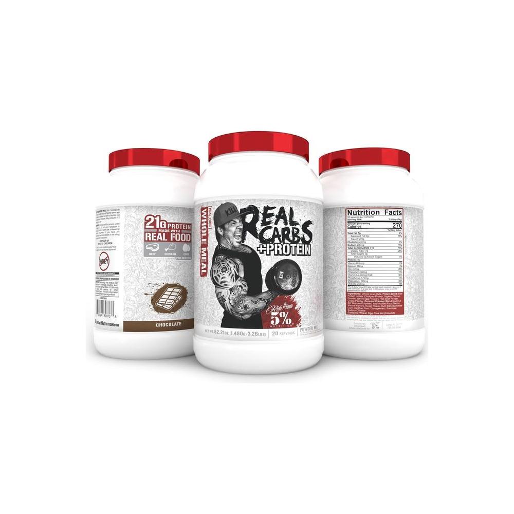 5% Nutrition Rich Piana Real Carbs + Protein - 3.4 lb, 22 Servings - Whlsome - Sports Nutrition