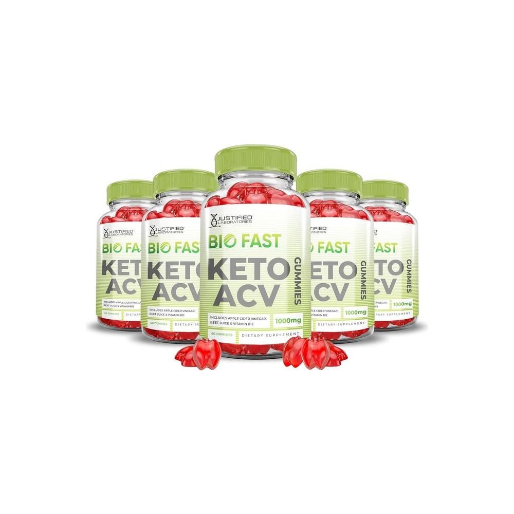 (5 Pack) Bio Fast Keto ACV Gummies - 300 Gummies - Whlsome - Detox &amp; Cleanse