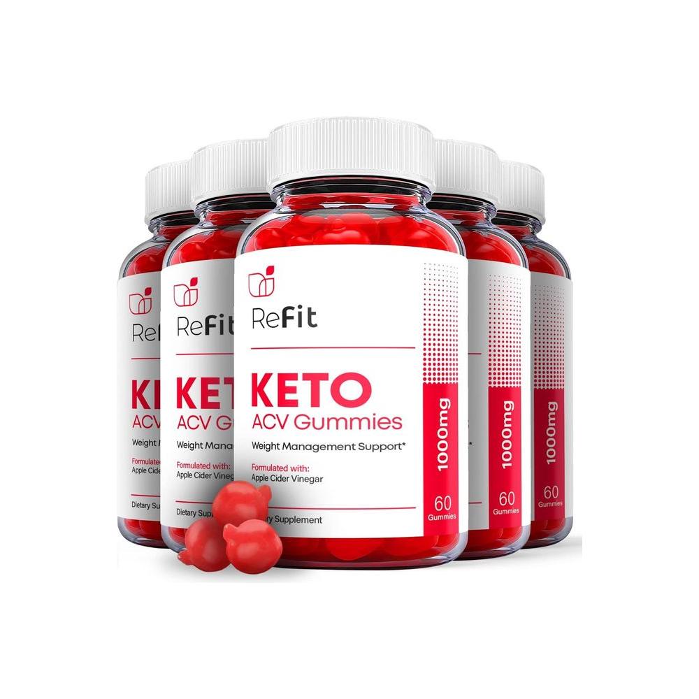 (5 Pack) Refit Keto Gummies - Official Formula - Whlsome - Detox &amp; Cleanse